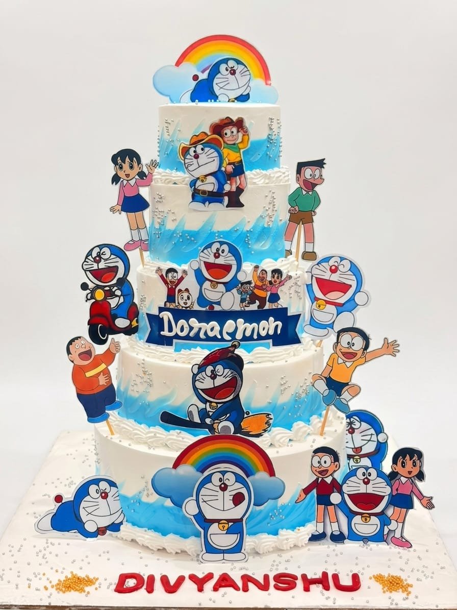 Doraemon 5-Tier Birthday Cake